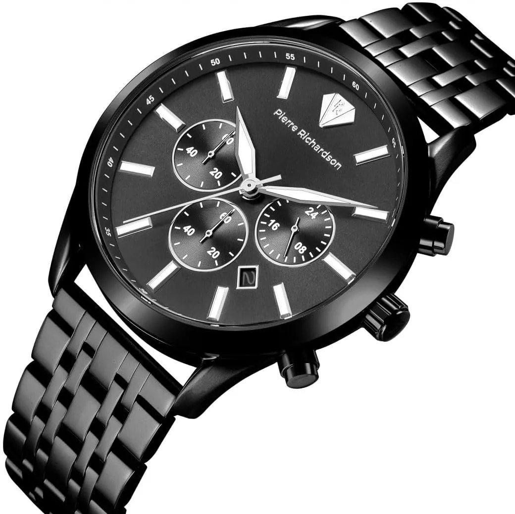 Men’s Luxury Watch PR2320 – Silver Stainless Steel Quartz, 44mm, 5ATM Water Resistant, Scratch-Resistant Sapphire Crystal Glass
