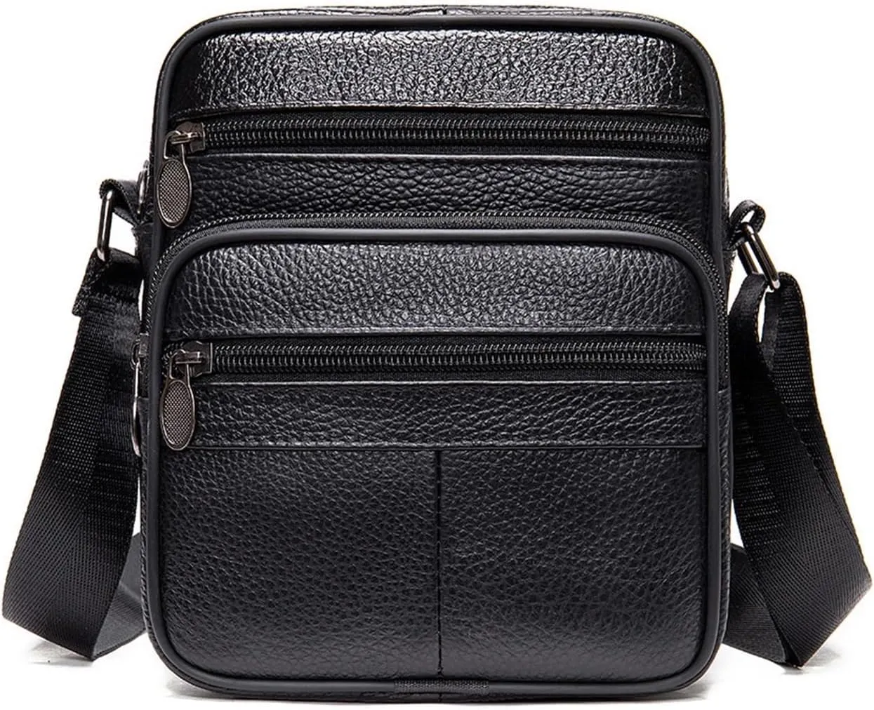 Men's Shoulder Bag Small Change Bag Lychee Cross Body Bag Convenient Sorting Things(D)