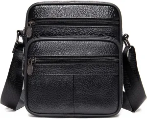 Men's Shoulder Bag Small Change Bag Lychee Cross Body Bag Convenient Sorting Things(D)