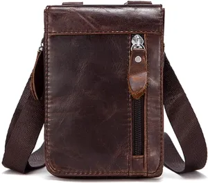 Men's Small Baotou Layer Retro Fanny Pack Shoulder Crossbody Bag A Piece(1)
