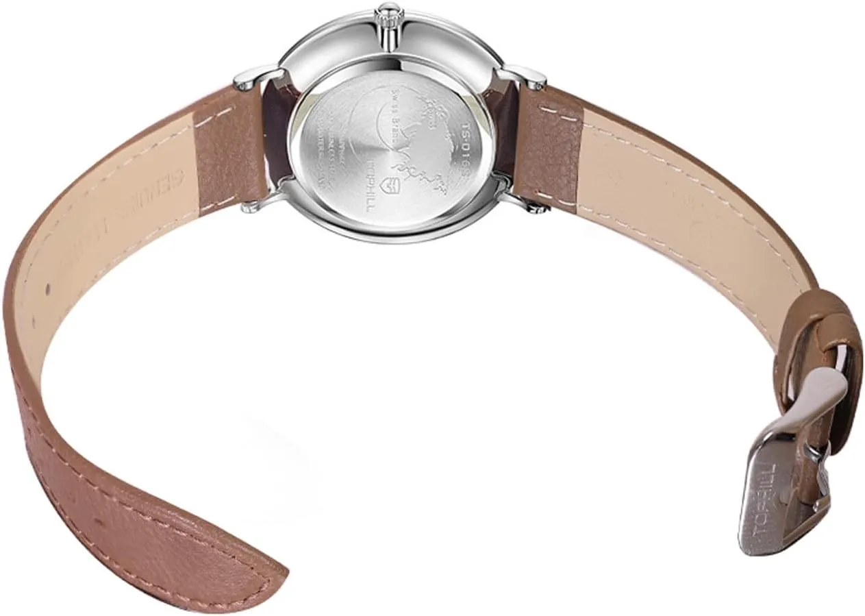 Men's Watch, Student Watch, Slim 8.25mm Dial, Leather Strap, Scratch Resistant Sapphire Crystal, Quartz Movement