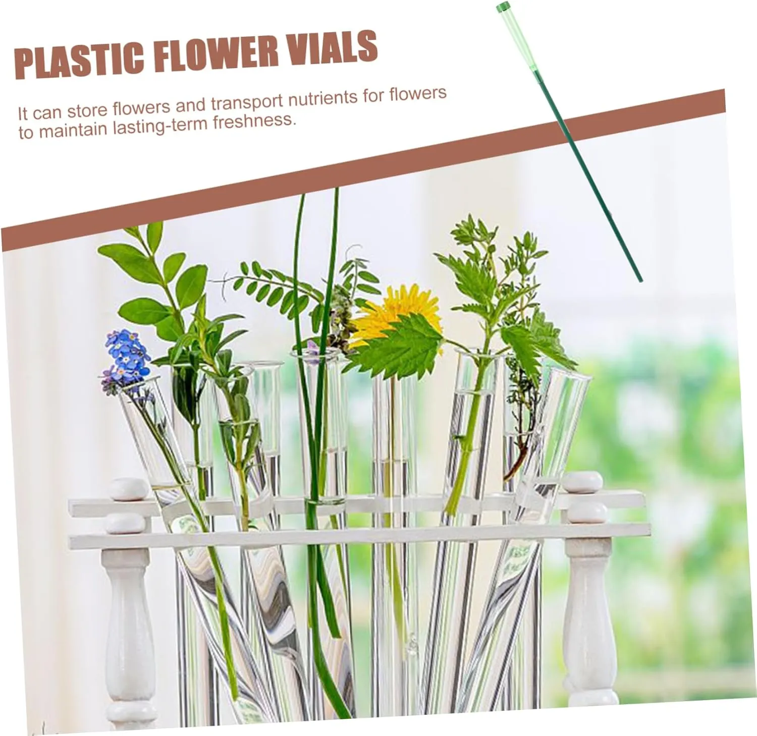 Milisten 15 Sets Flower Preservation Tubes Floral Stem Water Tubes Easy Flower Waterer for Fresh Bouquets