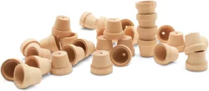 Mini Craft Flower Pot 5/8-inch x 9/16-inch, Pack of 100 Unfinished Flower Pot for Diorama, Model & Dollhouse, by Woodpeckers
