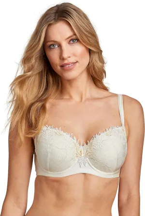 Miss Mary of Sweden Winter Dew Womens Padded Underwired Bra with Embroidery 38A Champagne