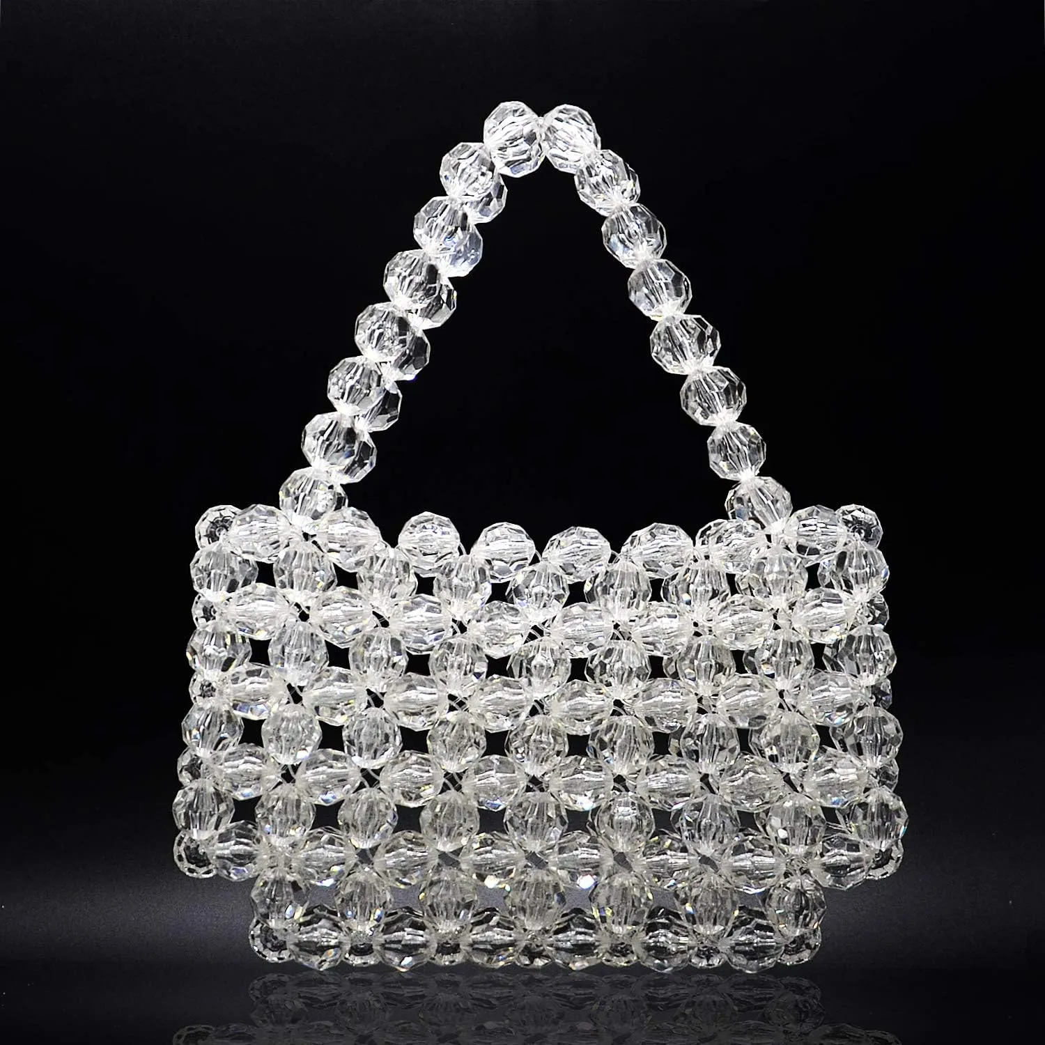 Miuco Women Beaded Bag Handmade Transparent Acrylic Handbags