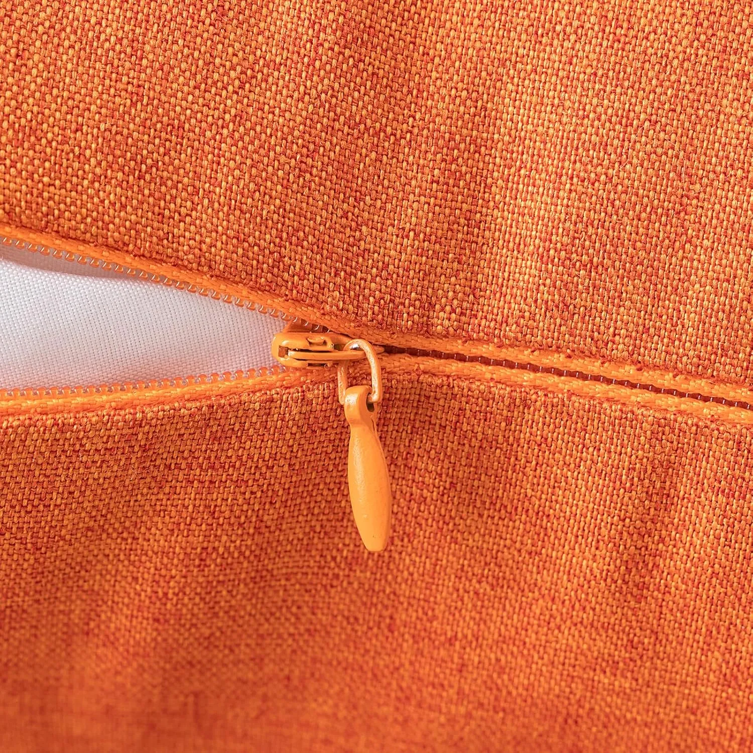 MIULEE Pack of 2 Decorative Outdoor Solid Waterproof Throw Pillow Covers Faux Linen Garden Farmhouse Cushion Cases for Patio Tent Balcony Couch Sofa 20x20 inch Bright Orange