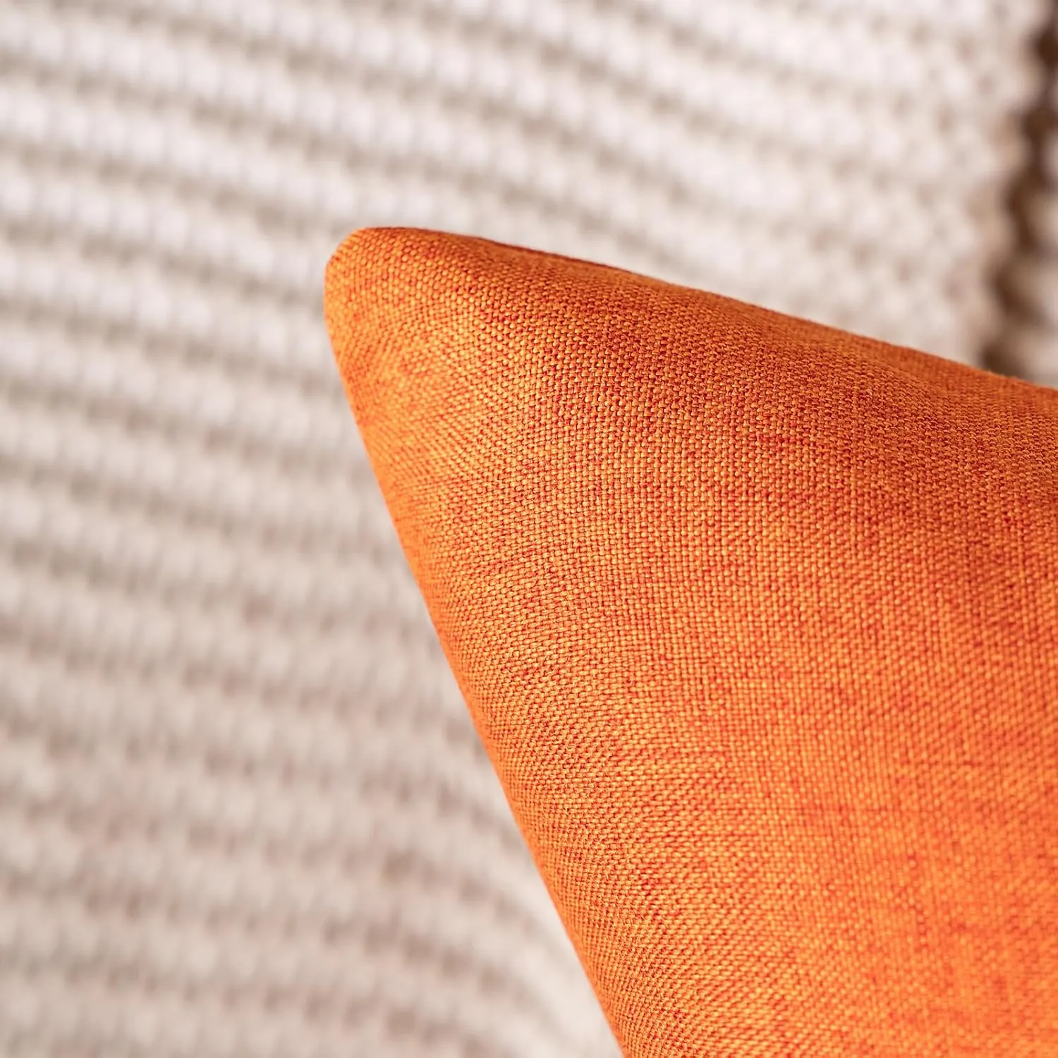 MIULEE Pack of 2 Decorative Outdoor Solid Waterproof Throw Pillow Covers Faux Linen Garden Farmhouse Cushion Cases for Patio Tent Balcony Couch Sofa 20x20 inch Bright Orange