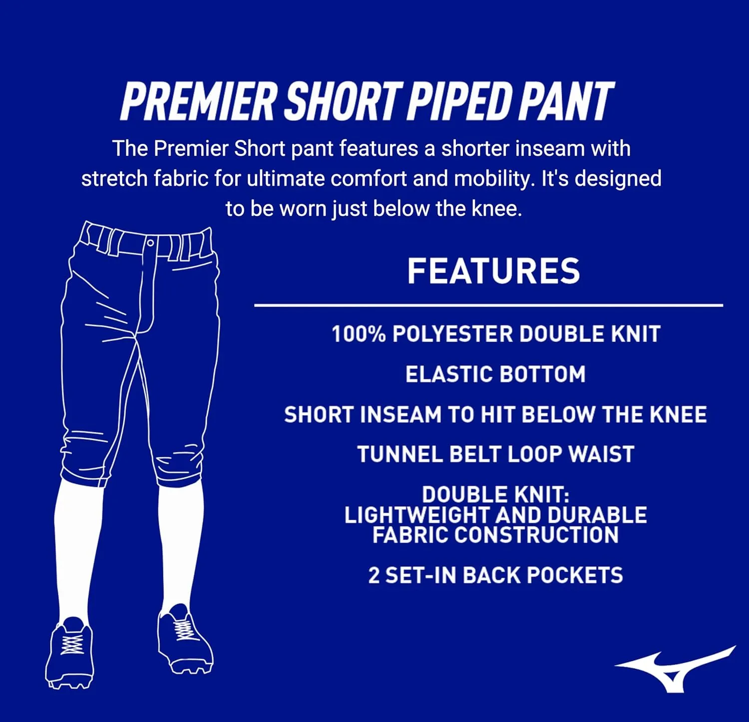 Mizuno Adult Men's Premier Piped Short Baseball Pant