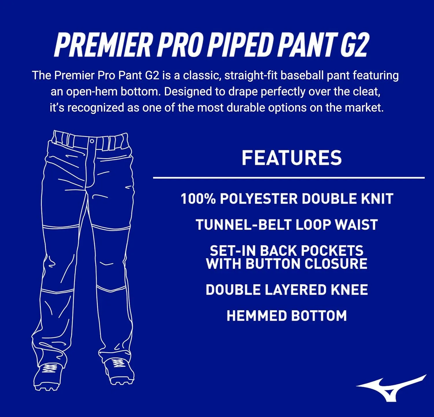 Mizuno Men's Premier Pro Piped G2 Baseball Pant