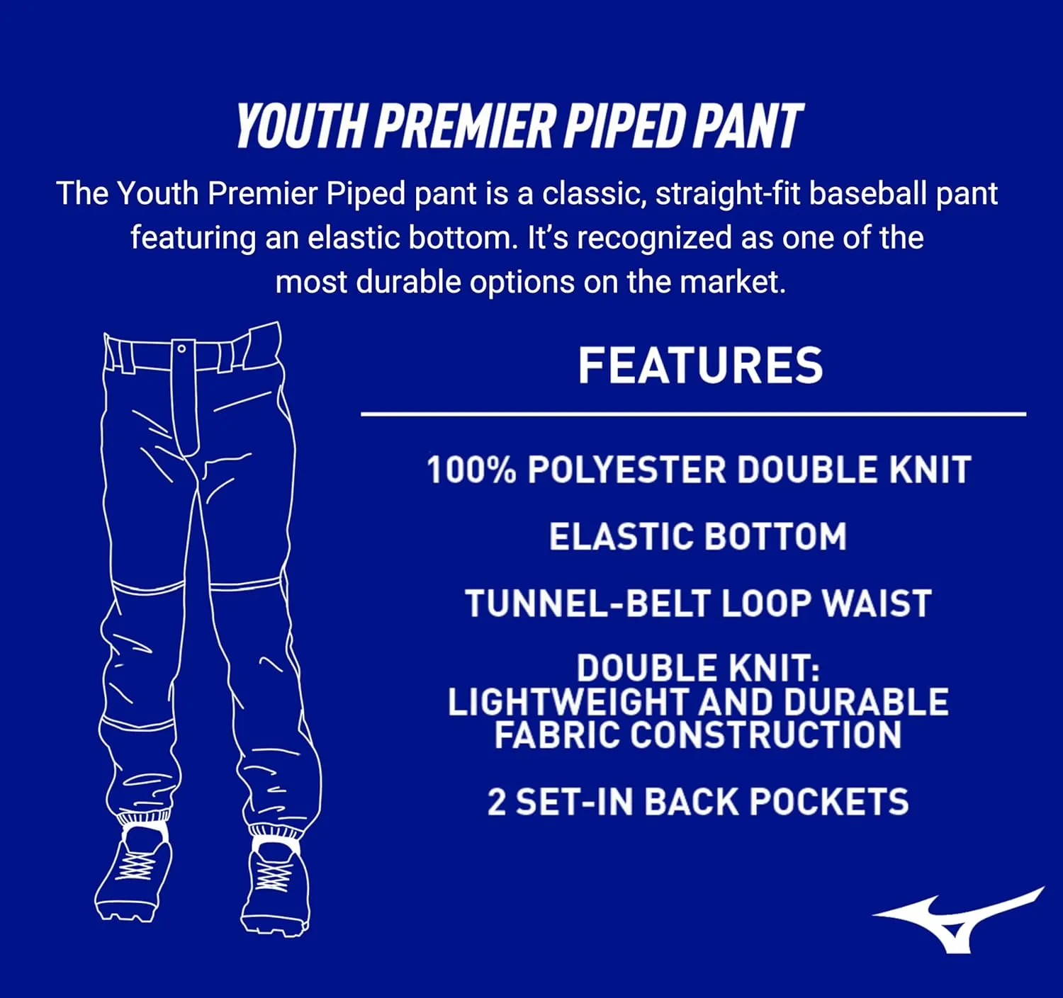 Mizuno Youth Premier Piped Baseball Pants