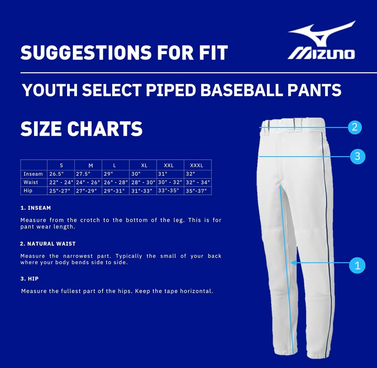 Mizuno Youth Premier Piped Baseball Pants