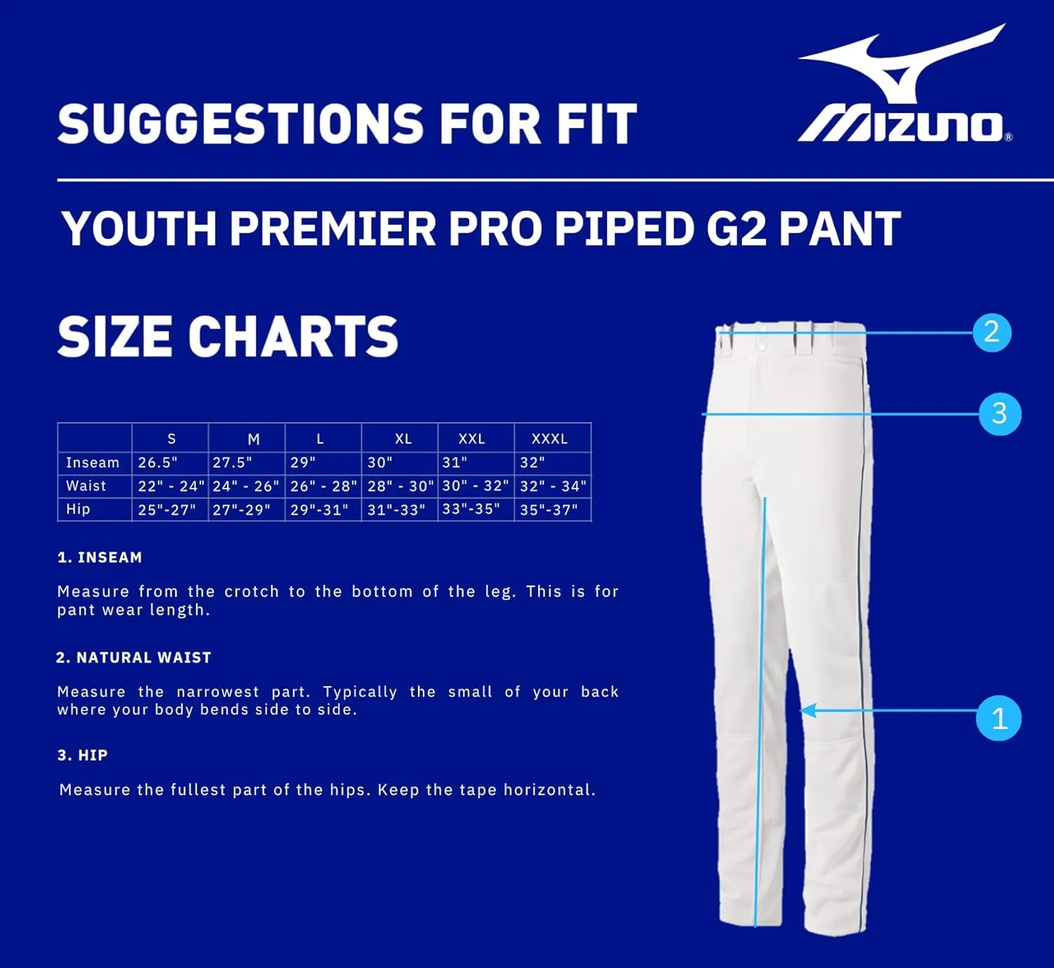 Mizuno Youth Premier Pro Piped G2 Baseball Pant