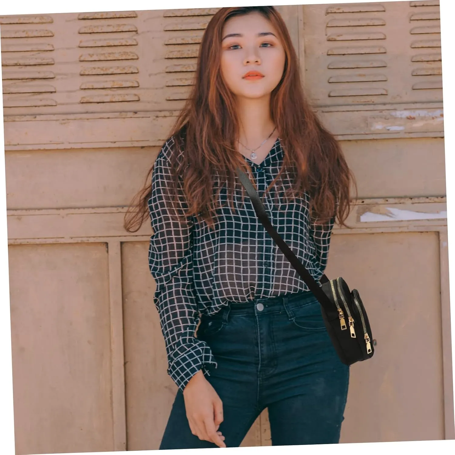 Mobile Phone Bag Women's Nylon Crossbody Shoulder Bag Purple Leisure Bag Pocketbooks for Women Crossbody