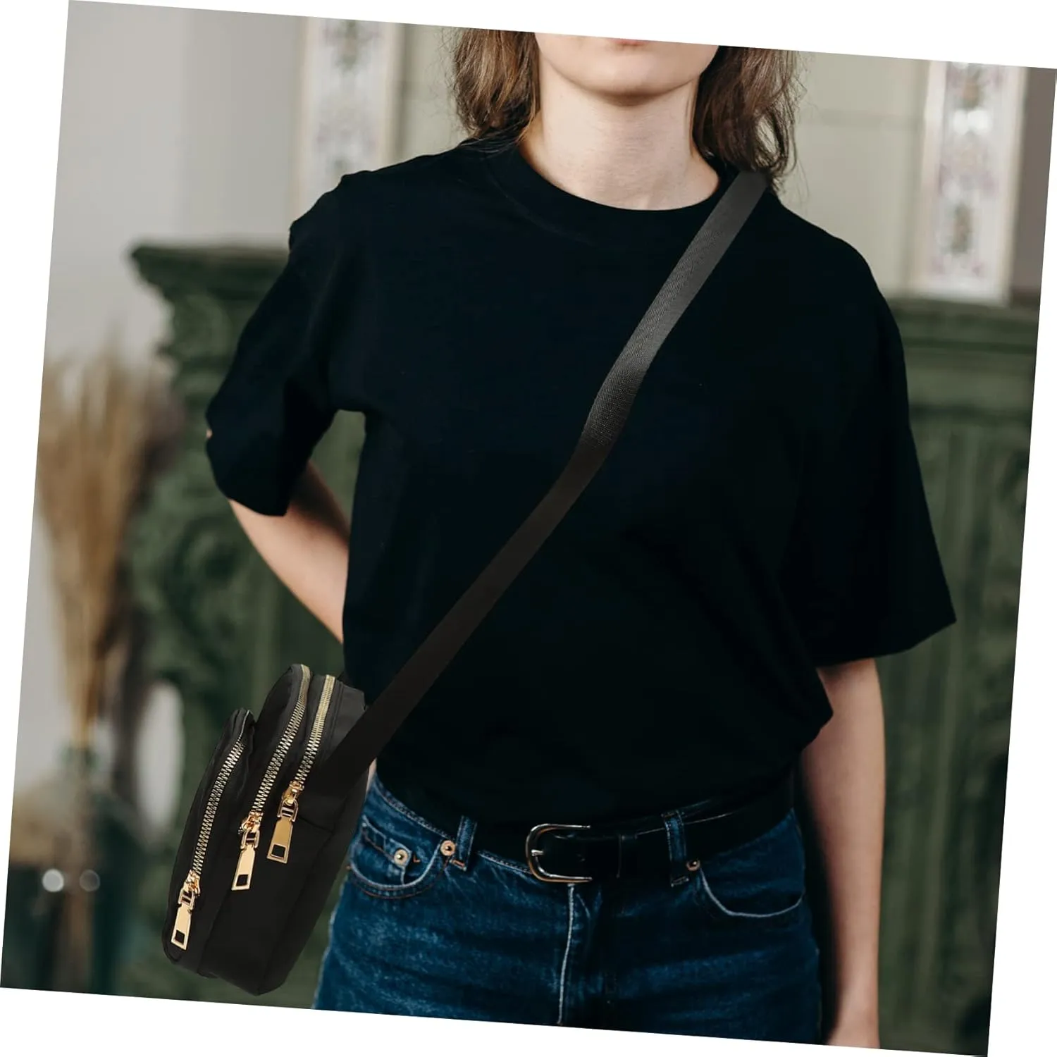 Mobile Phone Bag Women's Nylon Crossbody Shoulder Bag Purple Leisure Bag Pocketbooks for Women Crossbody