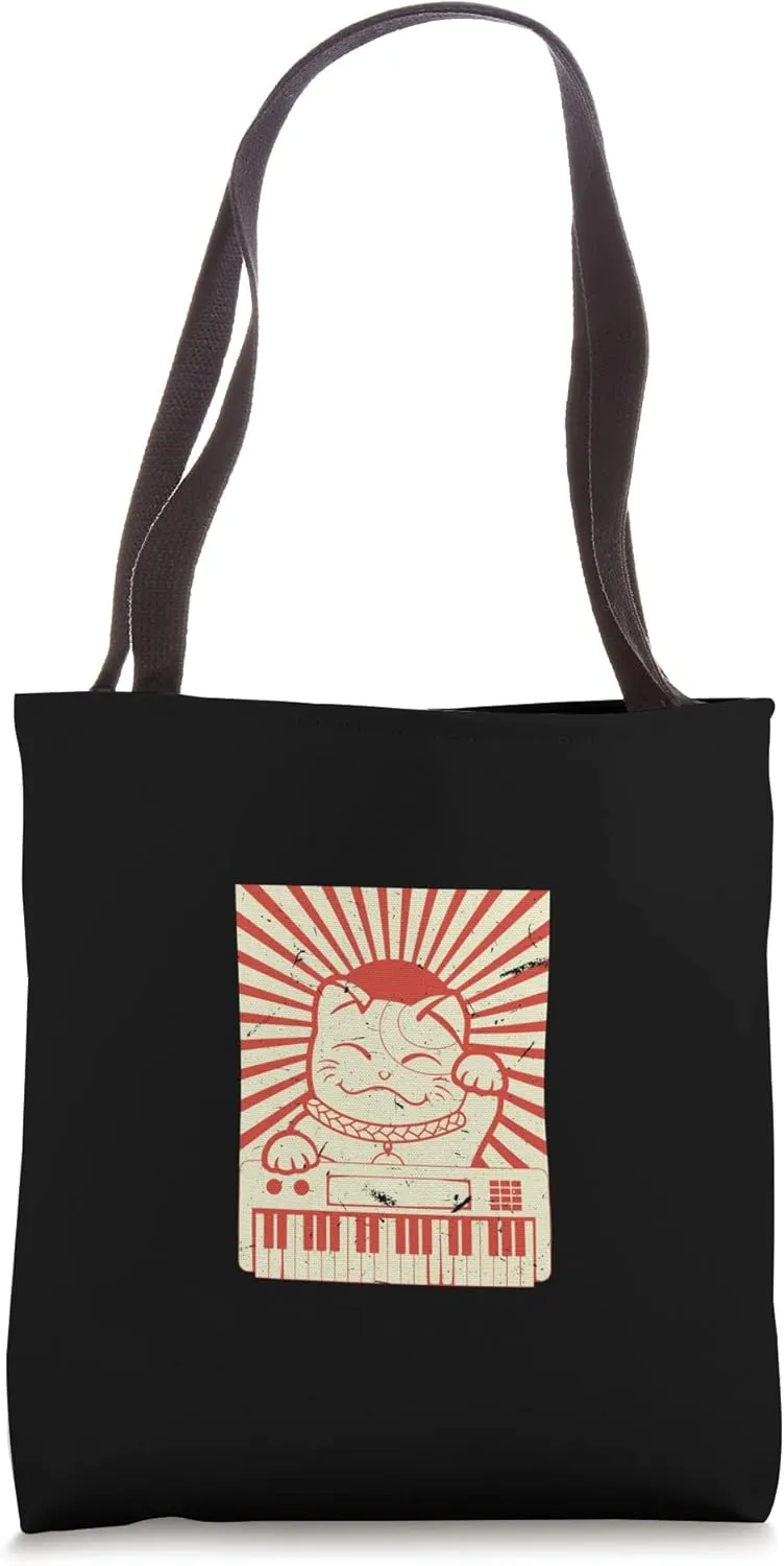 Modular Cat Japanese Musical Instrument Modular Synthesizer Tote Bag