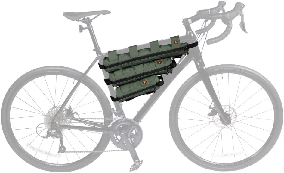 Modular Insulated Adventure Hike & Bike Frame Top Tube Handlebar Can Sling Bags (Large 4-Can Bag, Laughing Grass Camo)