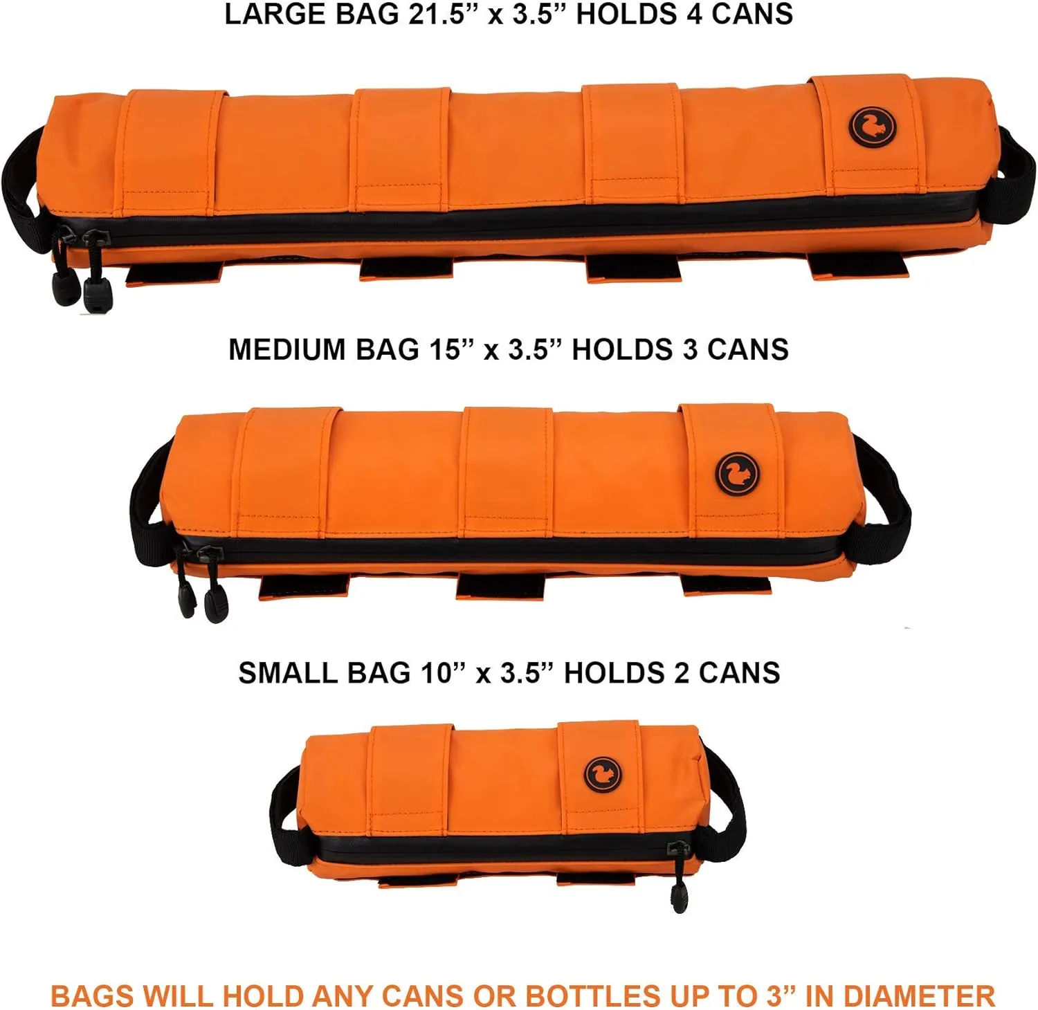 Modular Insulated Adventure Hike & Bike Frame Top Tube Handlebar Can Sling Bags (Large 4-Can Bag, Laughing Grass Camo)