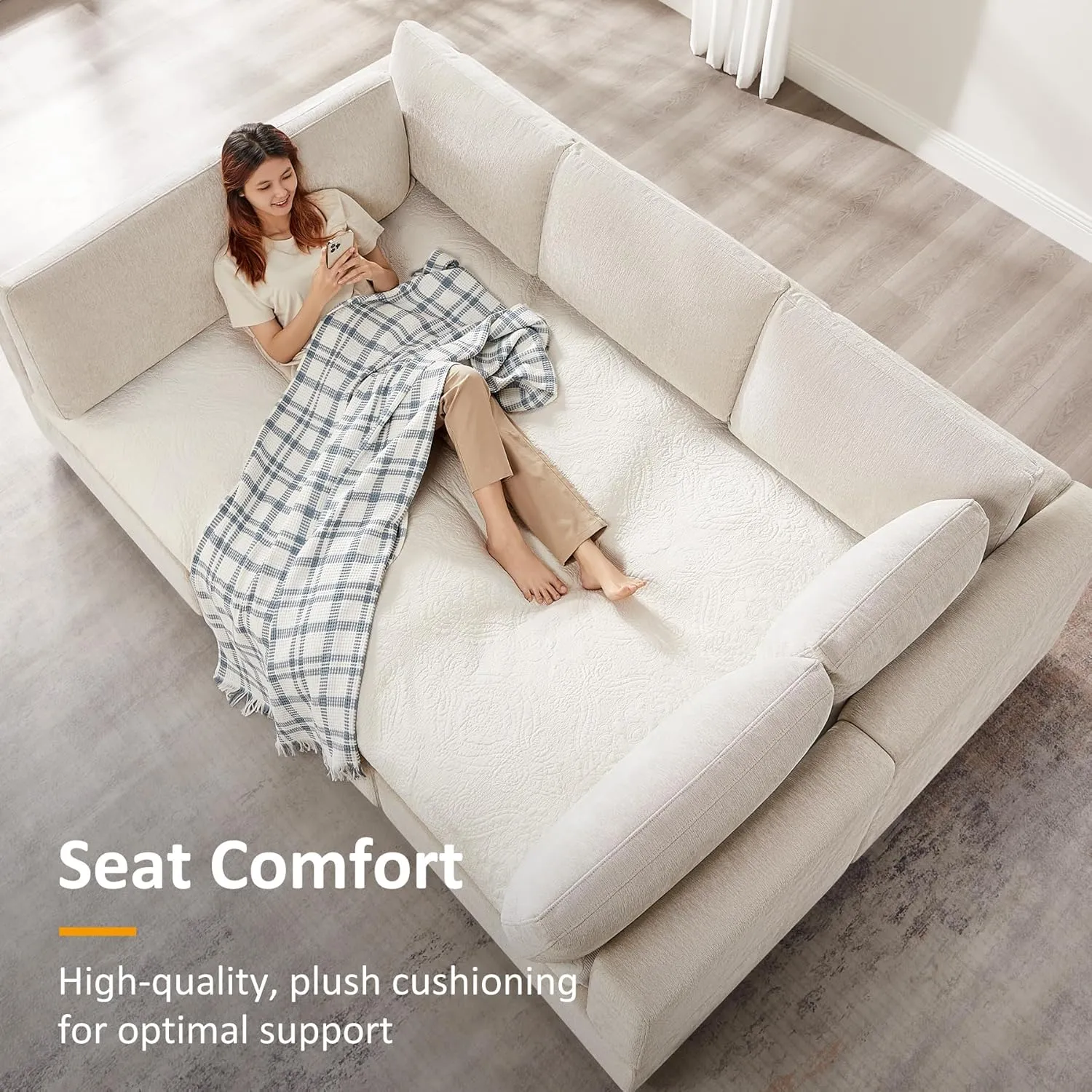 Modular Sectional Sofa, Convertible Sofa Couch Modular Sofa with Ottoman, Sectional Sofas for Living Room Small Apartments