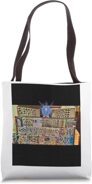 Modular Synth abstract on Black background Tote Bag