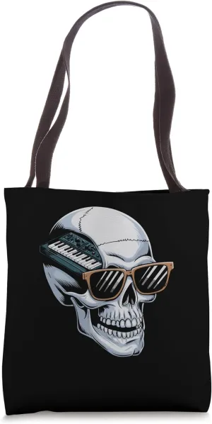 Modular Synth Inside Skull Illustration Tote Bag