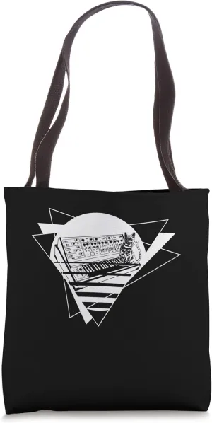 Modular Synthesizer Keyboard Music Cat Tote Bag