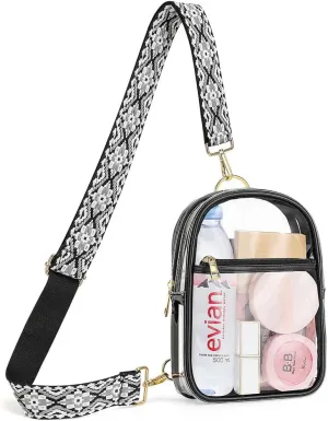 MoKo Clear Bag Stadium Approved - Multi Pockets Clear Sling Purse Crossbody Bag with Adjustable Shoulder Strap