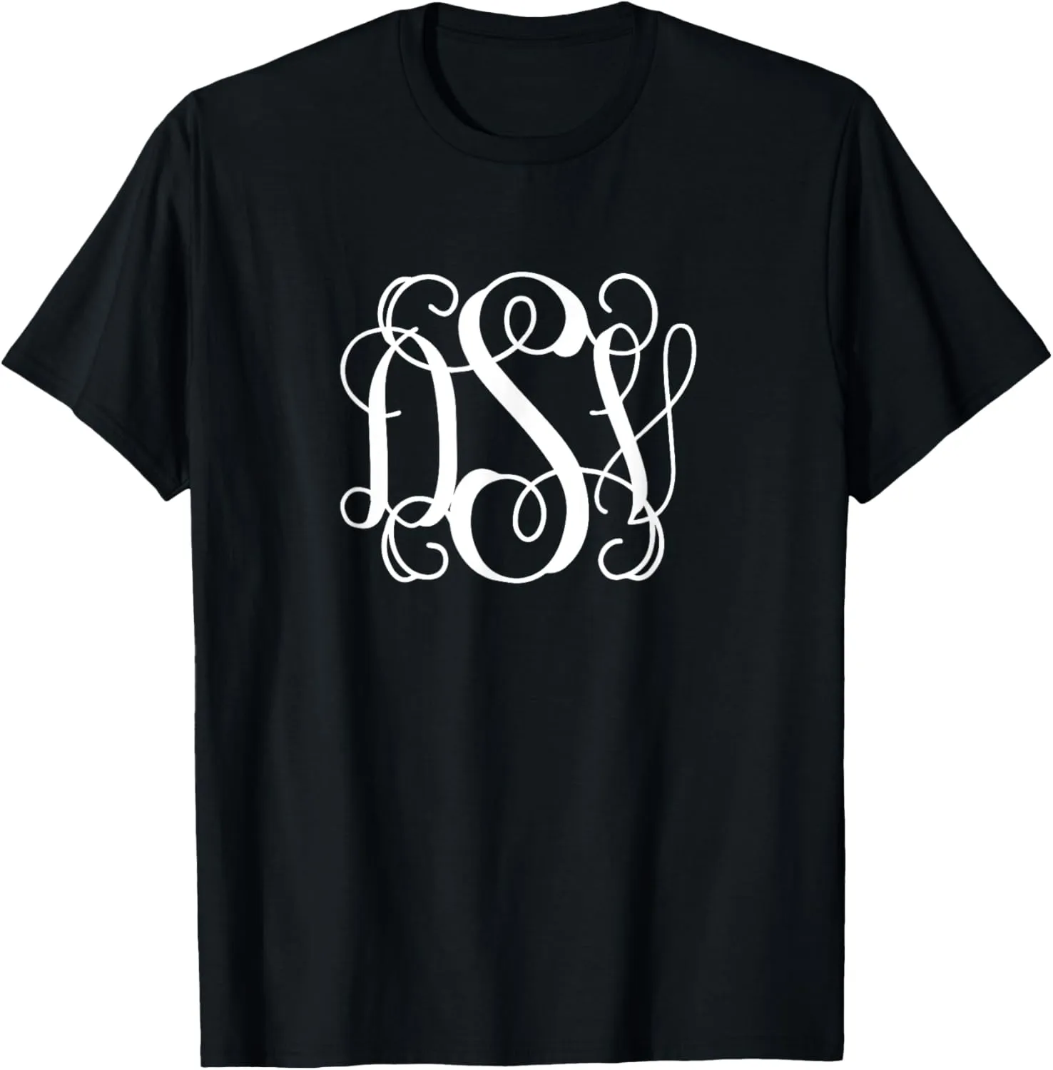 Monogram Initials DVS Script Monogram Letters DVS T-Shirt