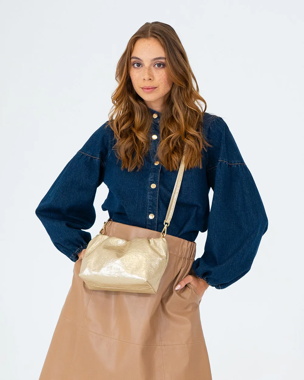 Monty Bag - Light Gold Crinkle