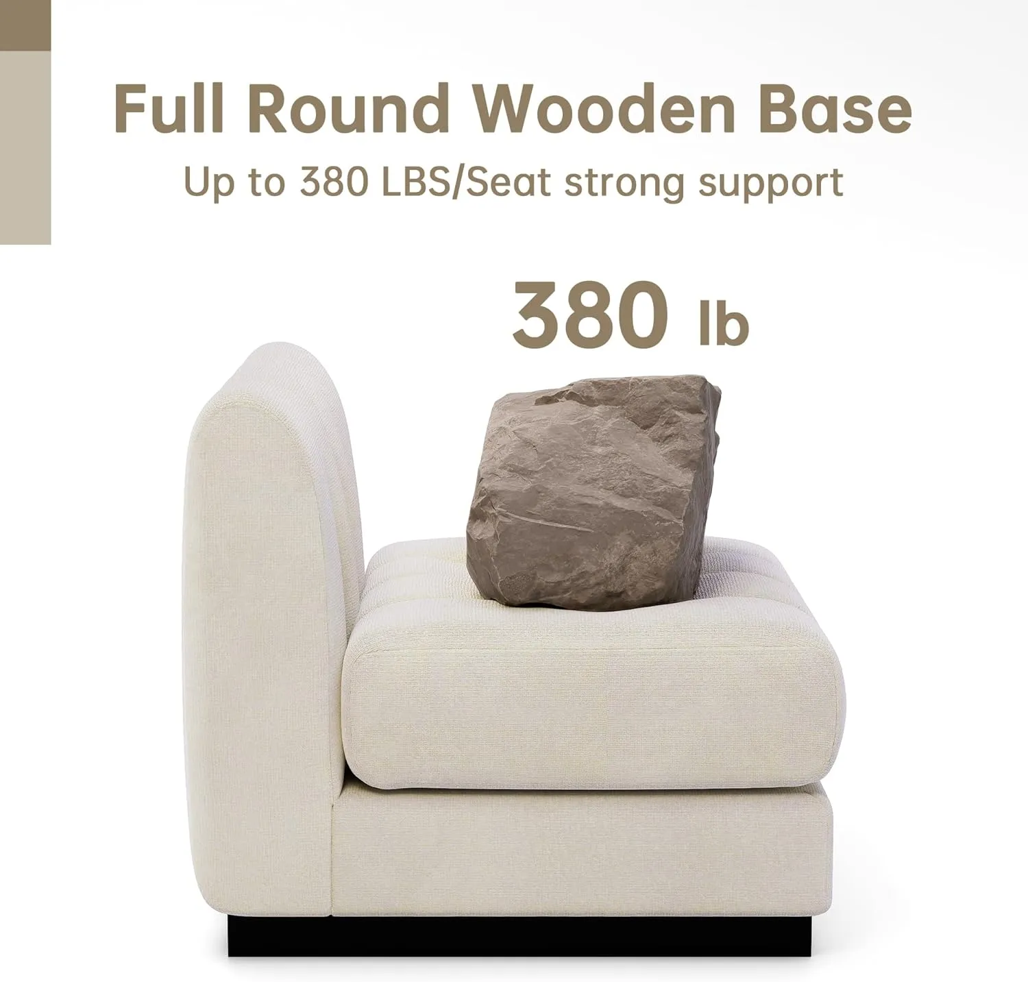 Morden Fort 128'' Oversized Sofa Couch Extra Deep 4 Seater Couch Modular Convertible Sectional Sofa Set Comfy Modern Sofas Couches for Living Room Apartment Bedroom Chenille Beige