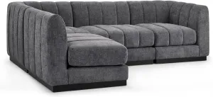 Morden Fort 128'' Oversized Sofa Couch Extra Deep 4 Seater Couch Modular Convertible Sectional Sofa Set Comfy Modern Sofas Couches for Living Room Apartment Bedroom Chenille Grey