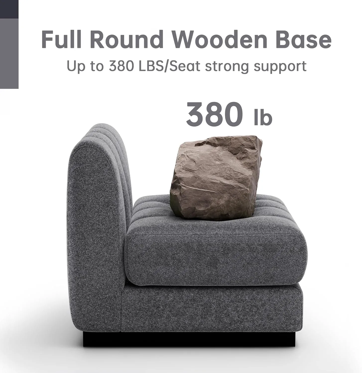 Morden Fort 128'' Oversized Sofa Couch Extra Deep 4 Seater Couch Modular Convertible Sectional Sofa Set Comfy Modern Sofas Couches for Living Room Apartment Bedroom Chenille Grey