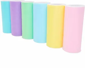 Morex Ribbon Pastel Tulle 6" X 150 YD Nylon Tulle for Rainbow Tutu Skirt, Assorted (6-Pack), Real Unicorns Gifts for Girls, Baby Boy Gifts for Baby Shower, Happy Easter Basket Ideas