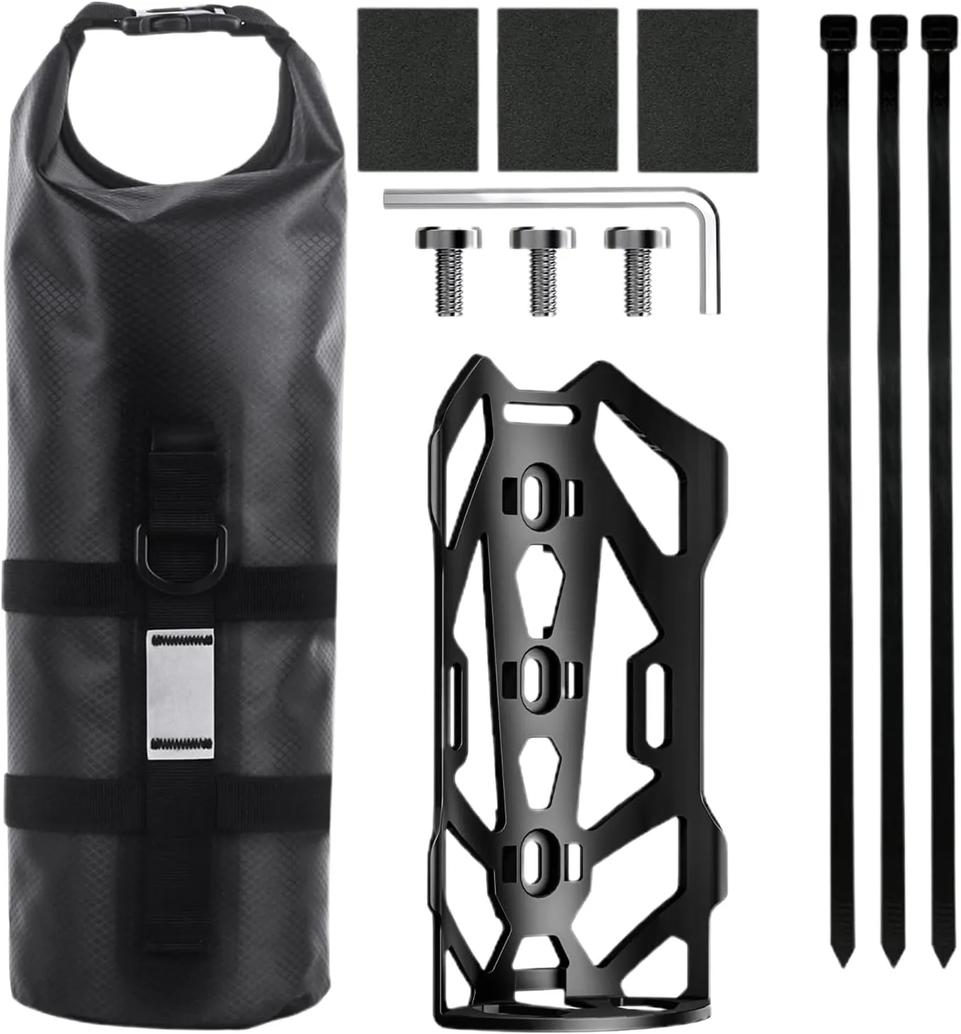 Mountain Bikepacking Bag – Front Fork Container for Road Trips | Water-Resistant Rack Companion with Safety Strip for Touring, Trail Gear, and Multi-Day Riding Equipment Storage