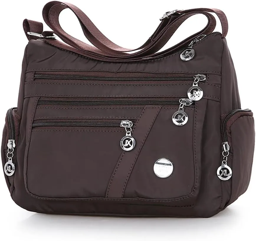 Mudono Crossbody Bag for Women Nylon Shoulder Purse Roomy Large Capacity Travel Purse Lightweight Messenger Satchel