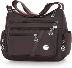 Mudono Crossbody Bag for Women Nylon Shoulder Purse Roomy Large Capacity Travel Purse Lightweight Messenger Satchel