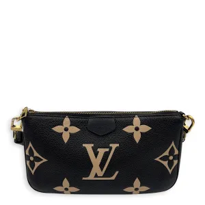 Multi-Pochette Accessoires Crossbody Bag Blue in Empreinte Leather, Gold hardware