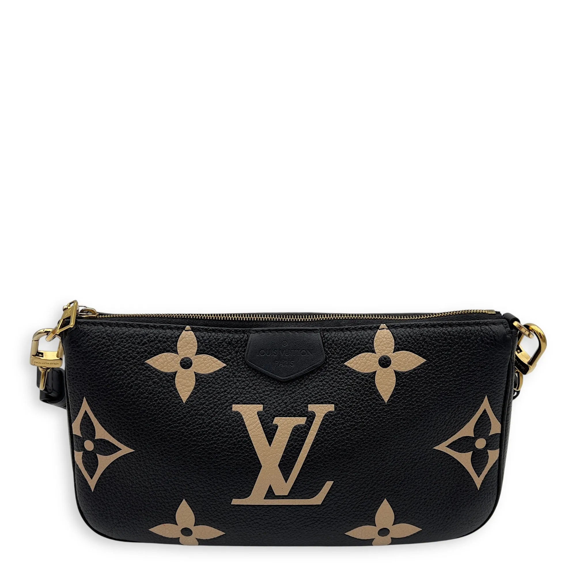 Multi-Pochette Accessoires Crossbody Bag Blue in Empreinte Leather, Gold hardware