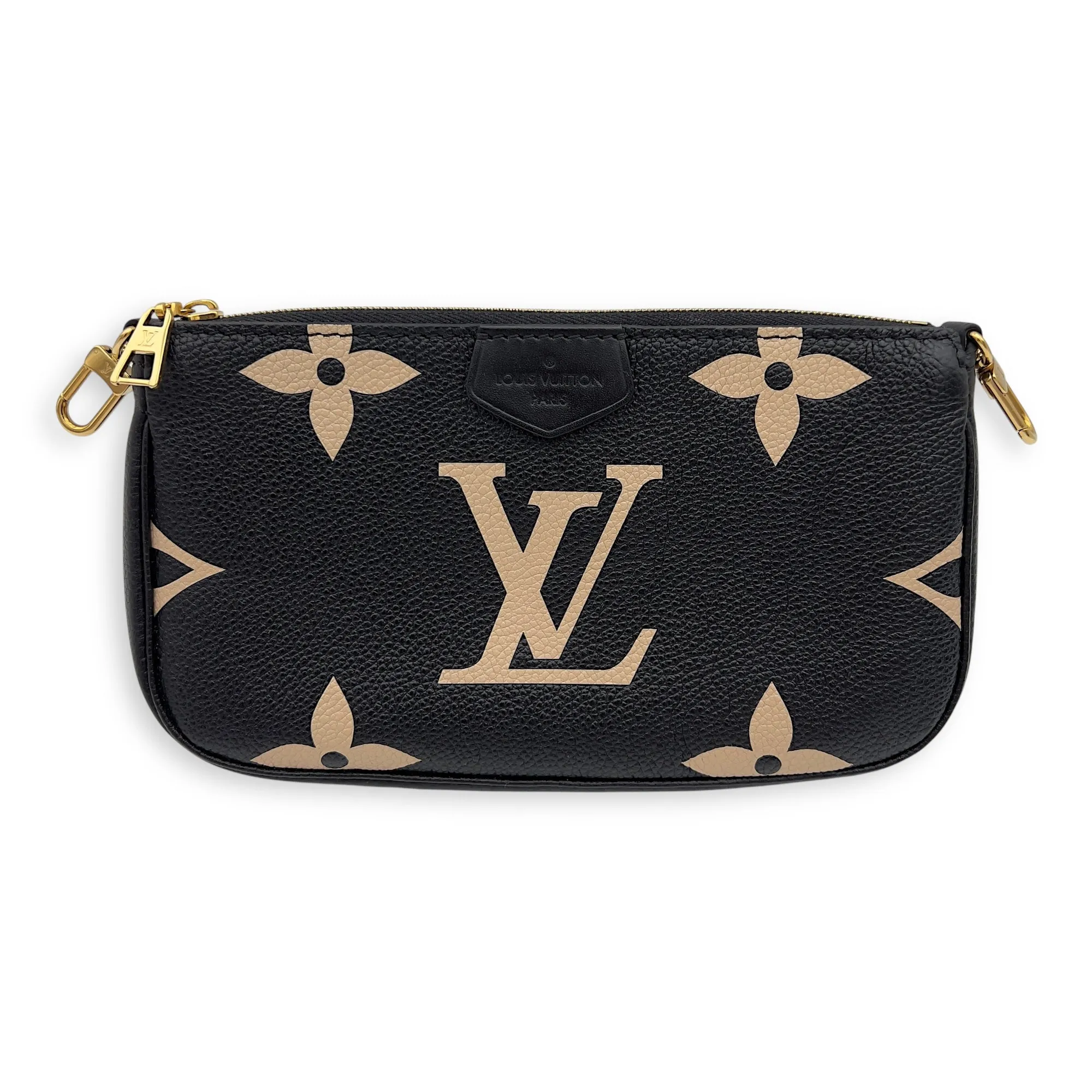 Multi-Pochette Accessoires Crossbody Bag Blue in Empreinte Leather, Gold hardware