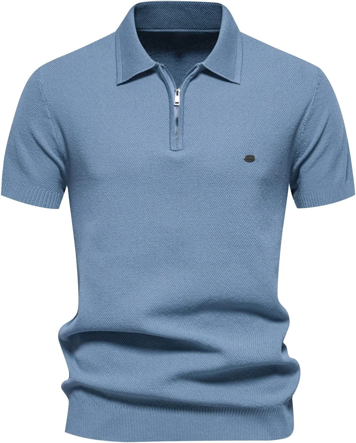 Muscularfit Henley Shirts for Men 2024 Summer Short Sleeve Knit Cotton Shirt Loose Fit Business Work Casual Pullover Shirts