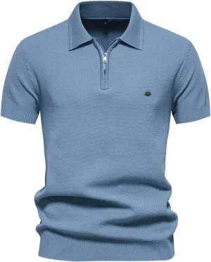 Muscularfit Henley Shirts for Men 2024 Summer Short Sleeve Knit Cotton Shirt Loose Fit Business Work Casual Pullover Shirts