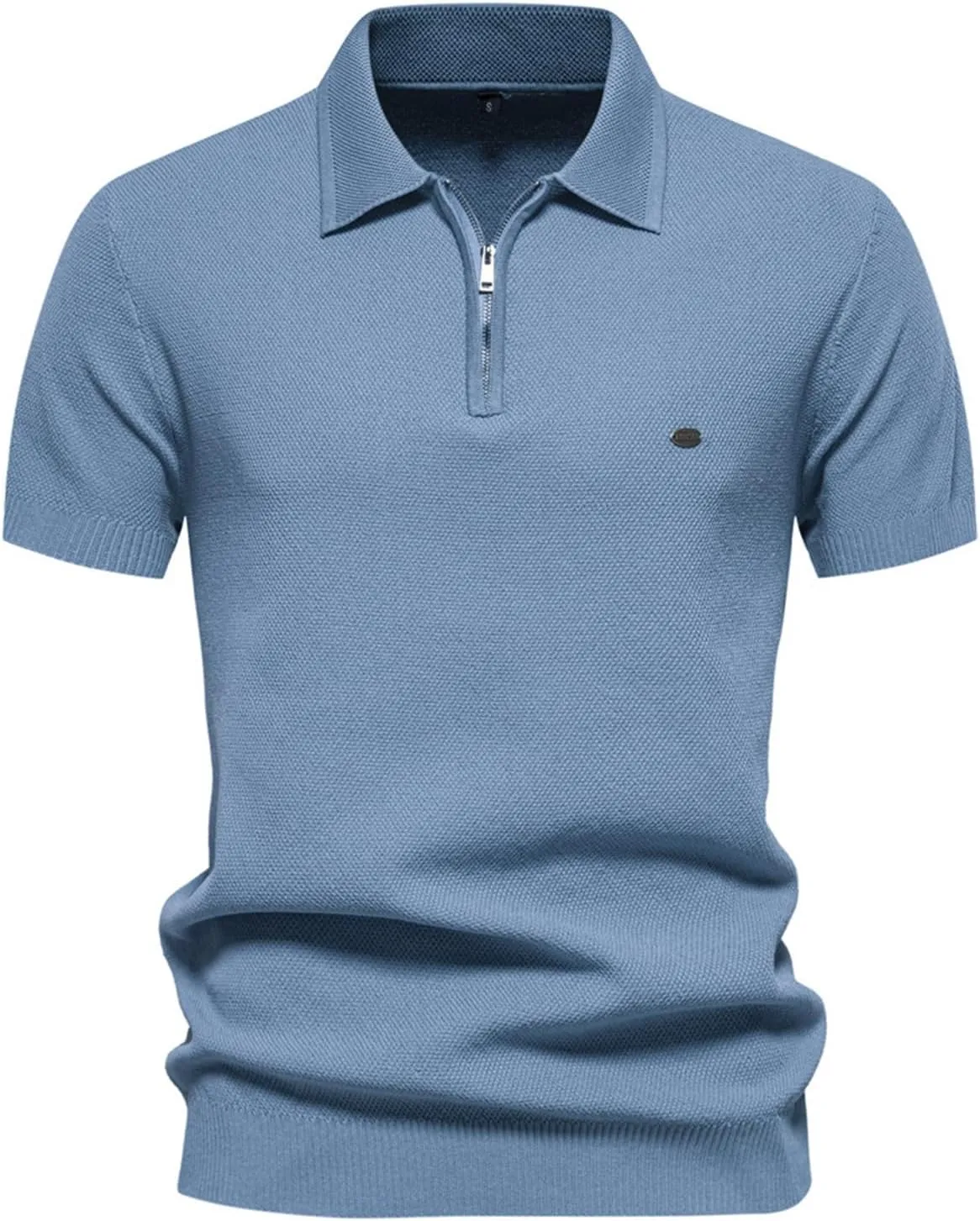 Muscularfit Henley Shirts for Men 2024 Summer Short Sleeve Knit Cotton Shirt Loose Fit Business Work Casual Pullover Shirts