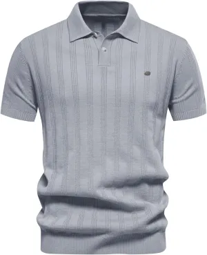 Muscularfit Men's Henley Shirts Slim Fit Short Sleeve Knit Cotton Button Down Shirt Business Casual Shirt Trendy Clothes 2024