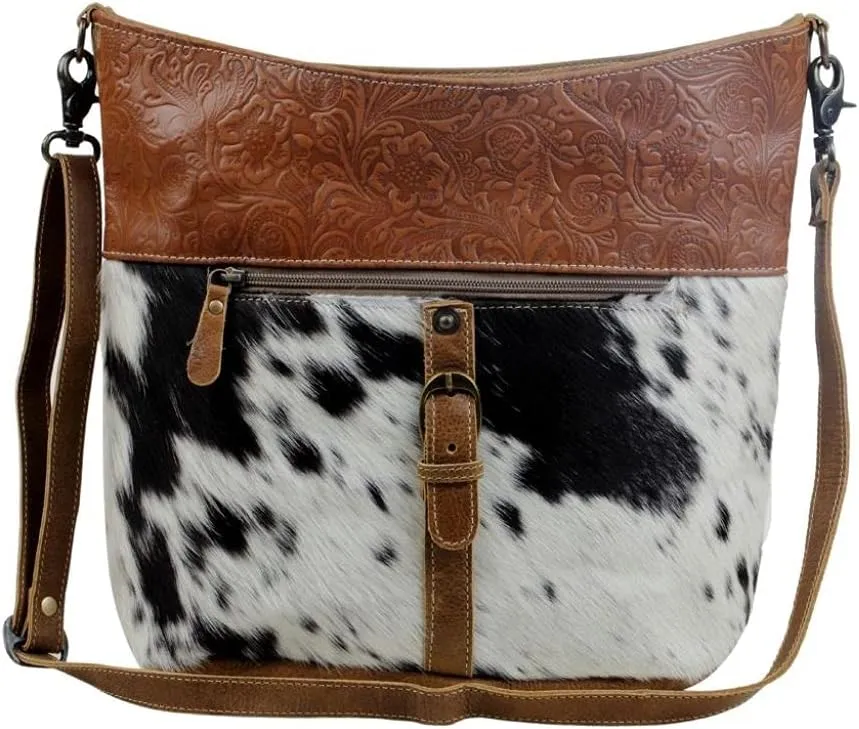 Myra Bag Snooze Leather & Cowhide Bag Upcycled Cowhide & Leather S-2846