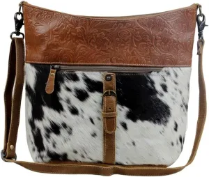 Myra Bag Snooze Leather & Cowhide Bag Upcycled Cowhide & Leather S-2846