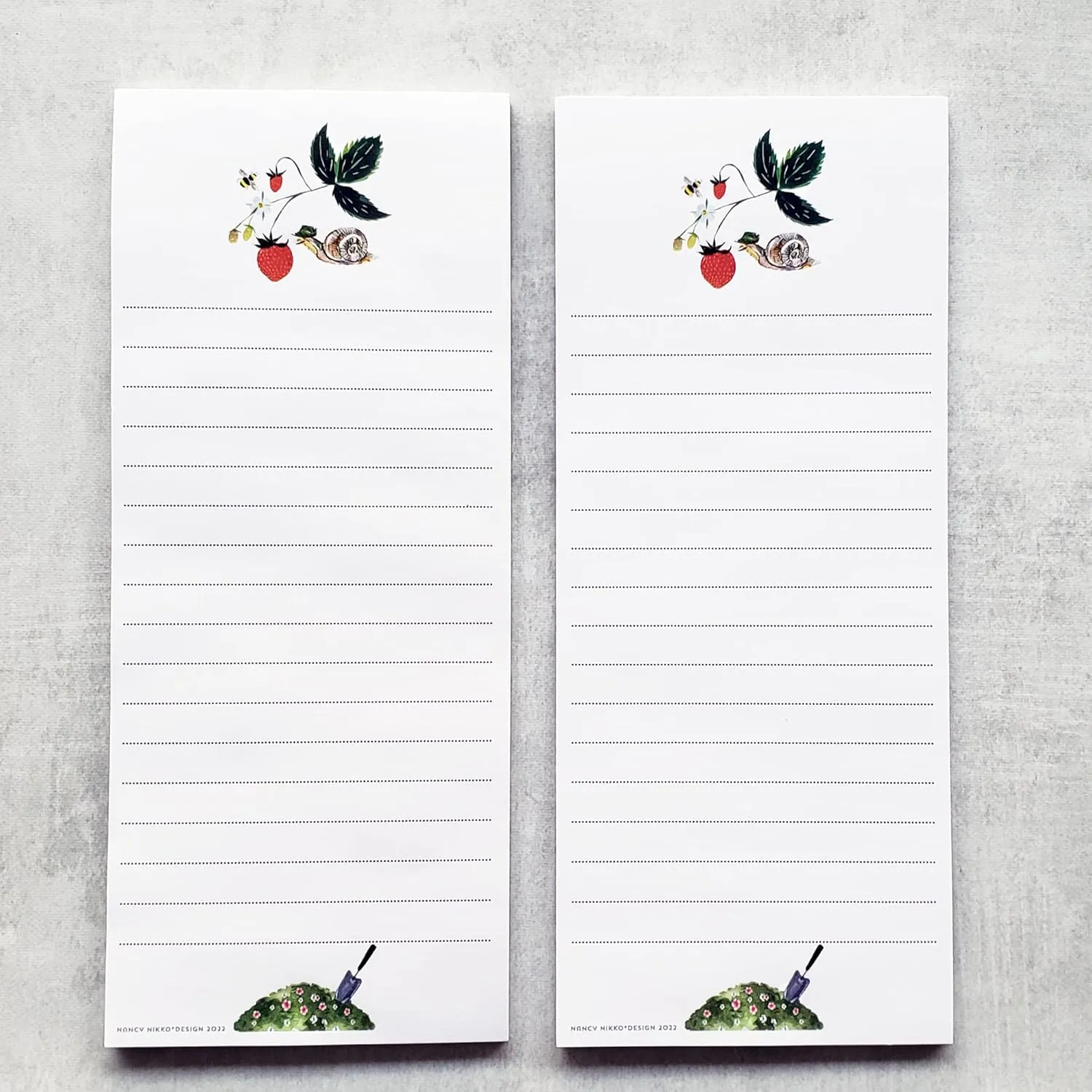 Nancy Nikko Strawberry Garden Refrigerator Notepads - Set of 2 Pads
