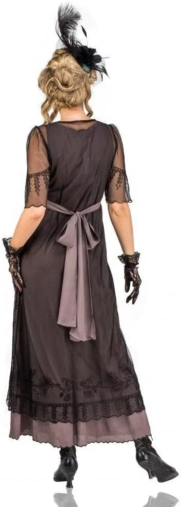 Nataya 40007 Women's 1920s Vintage Style Titanic Wedding Party Dress in Black