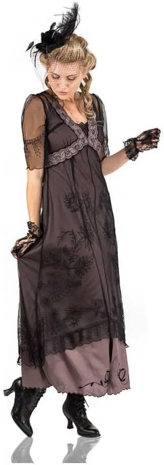 Nataya 40007 Women's 1920s Vintage Style Titanic Wedding Party Dress in Black