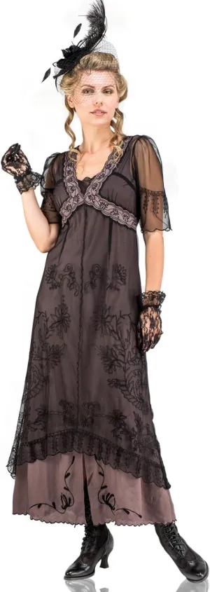 Nataya 40007 Women's 1920s Vintage Style Titanic Wedding Party Dress in Black