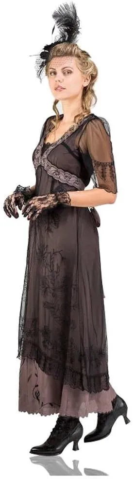 Nataya 40007 Women's 1920s Vintage Style Titanic Wedding Party Dress in Black