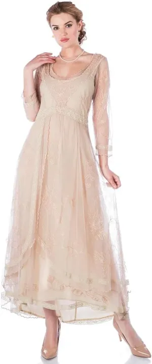 Nataya 40163 Women's Downton 1920s Vintage Style Wedding Party Dress in Vintage